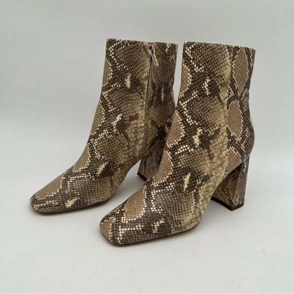 New! SAM EDELMAN Women’s Codie Snakeskin-Embossed Ankle Boots Size 9 - Picture 12 of 14